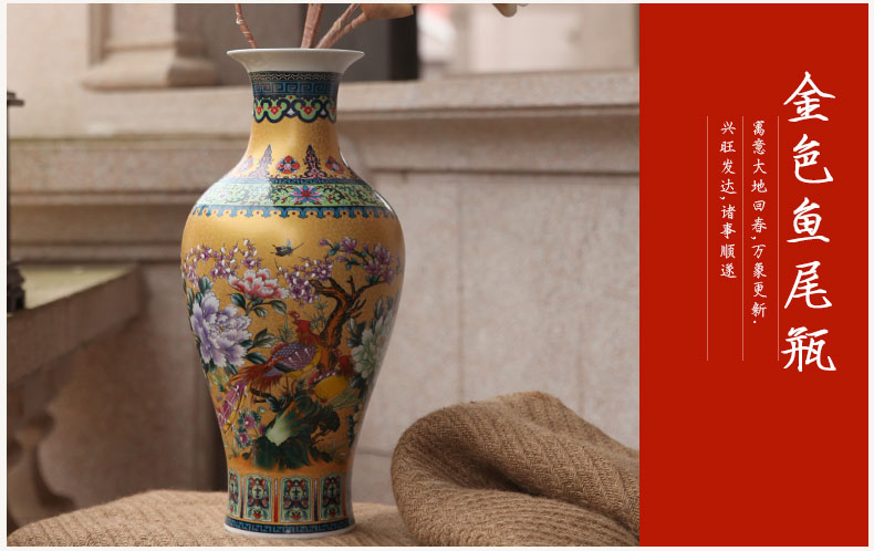 Jingdezhen ceramic vase landing household act the role ofing is tasted Chinese antique European flower implement sitting room place flower arranging arts and crafts