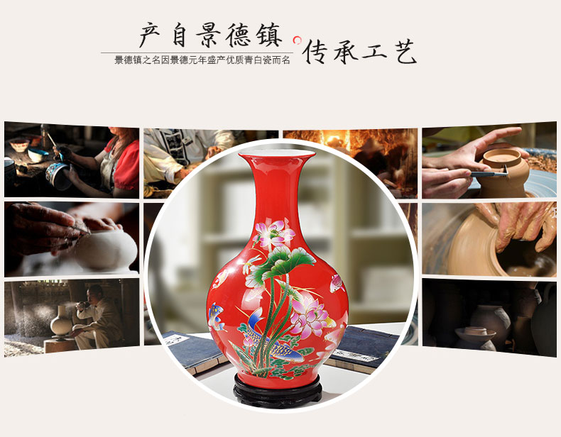 Jingdezhen ceramic large vases, flower arranging furnishing articles household act the role ofing is tasted I and contracted liliaceous bottle decoration decoration