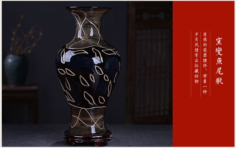 Jingdezhen ceramic vase archaize sitting room adornment rich ancient frame decorative furnishing articles furnishing articles of Chinese style household up with porcelain