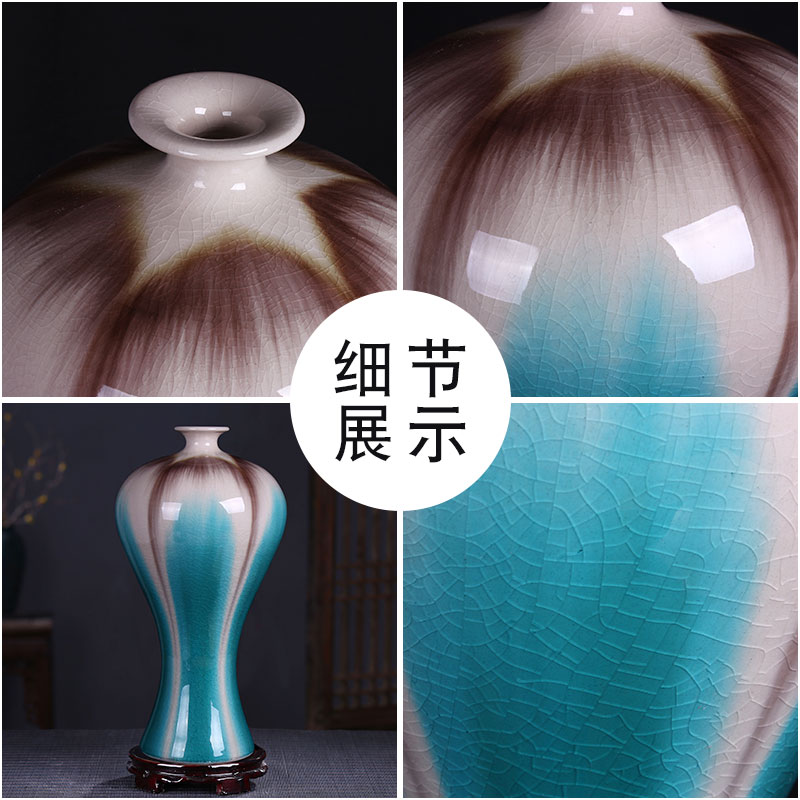 Archaize of jingdezhen ceramic up crack glaze vase sitting room porch ark adornment of new Chinese style household furnishing articles