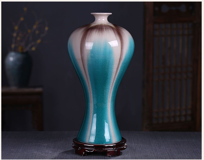 Archaize of jingdezhen ceramic up crack glaze vase sitting room porch ark adornment of new Chinese style household furnishing articles