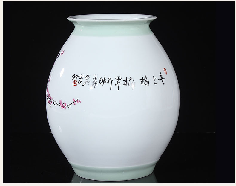 Jingdezhen ceramics vase celebrity virtuosi water points peach blossom put hand - made beaming vase collection certificate