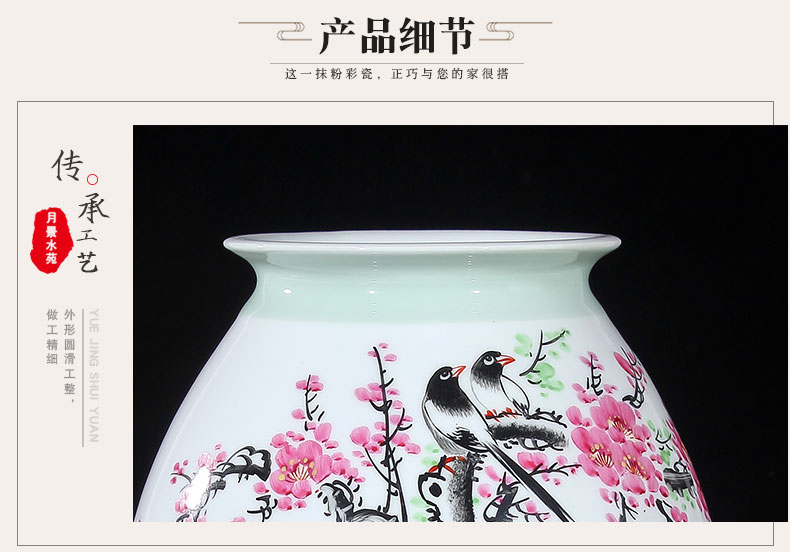 Jingdezhen ceramics vase celebrity virtuosi water points peach blossom put hand - made beaming vase collection certificate