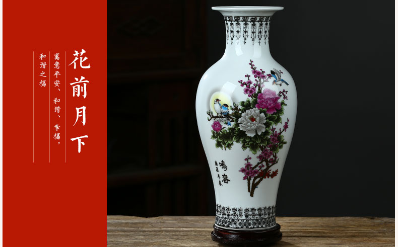 Blue and white porcelain of jingdezhen ceramics flower arranging antique vase lucky bamboo living room TV cabinet craft ornaments furnishing articles