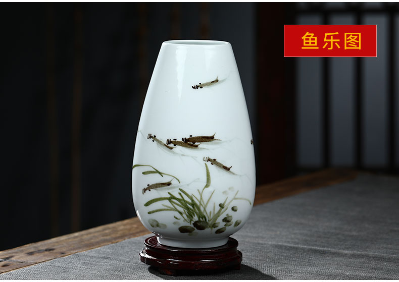 Jingdezhen ceramics hand - made Chinese vase peony lotus flower arranging home decoration wine crafts are sitting room