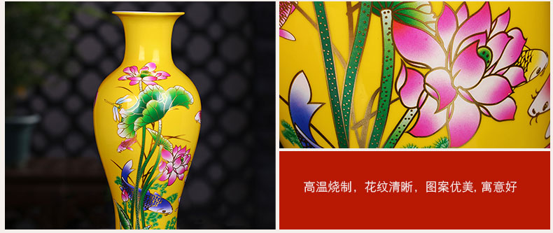 Jingdezhen ceramics China red every year for wining a three - piece vases, hang dish sitting room home furnishing articles
