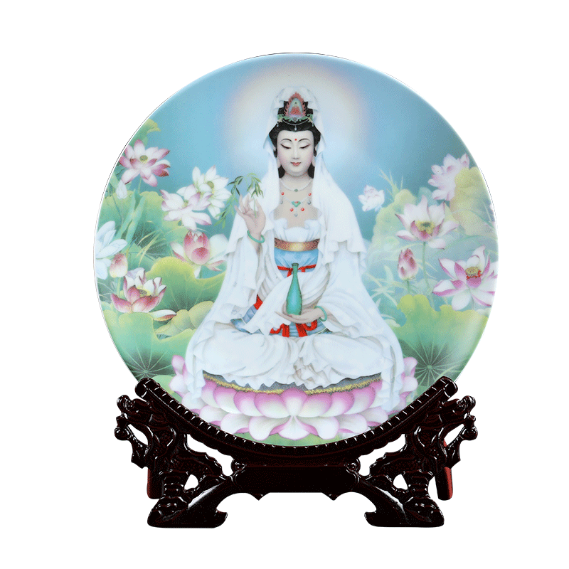 Hang dish of jingdezhen ceramics decoration plate duke guan maitreya sitting room ark, rich ancient temples modern furnishing articles