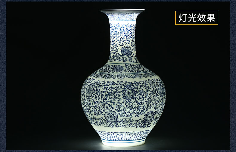 Jingdezhen blue and white porcelain ceramic vases, sitting room of Chinese style household flower arranging, TV ark, adornment rich ancient frame furnishing articles