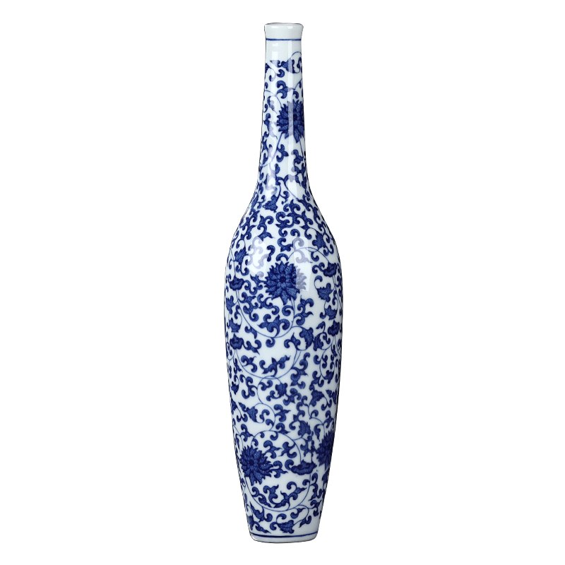 Chinese blue and white porcelain of jingdezhen ceramics vase gall bladder sitting room household decoration decoration furnishing articles bottle arranging flowers