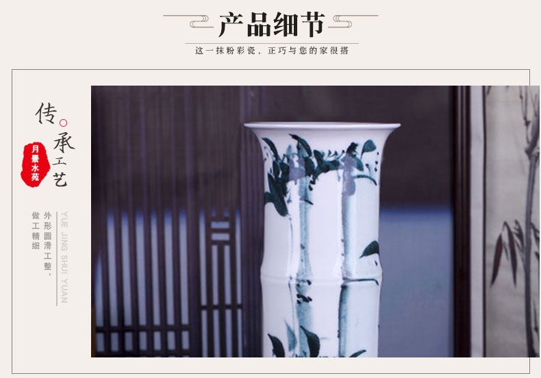 Jingdezhen ceramic lucky bamboo vase large landing hydroponic flower arrangement of I and contracted sitting room adornment porcelain furnishing articles