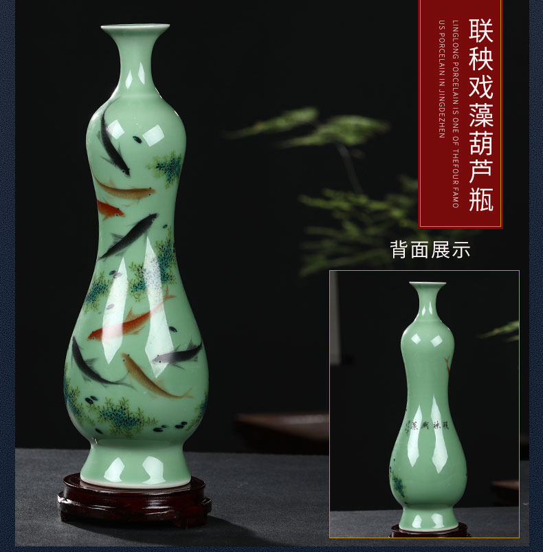 Jingdezhen ceramic vases, new Chinese style household living room TV cabinet vase of porcelain of flower arranging flower adornment handicraft furnishing articles