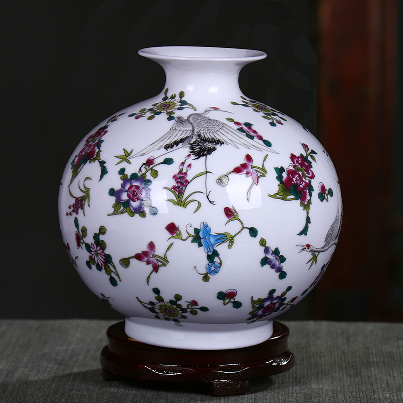 Jingdezhen ceramic vases, rich ancient frame of Chinese style household furnishing articles floret bottle luminous porcelain porcelain flower arranging flower implement partition