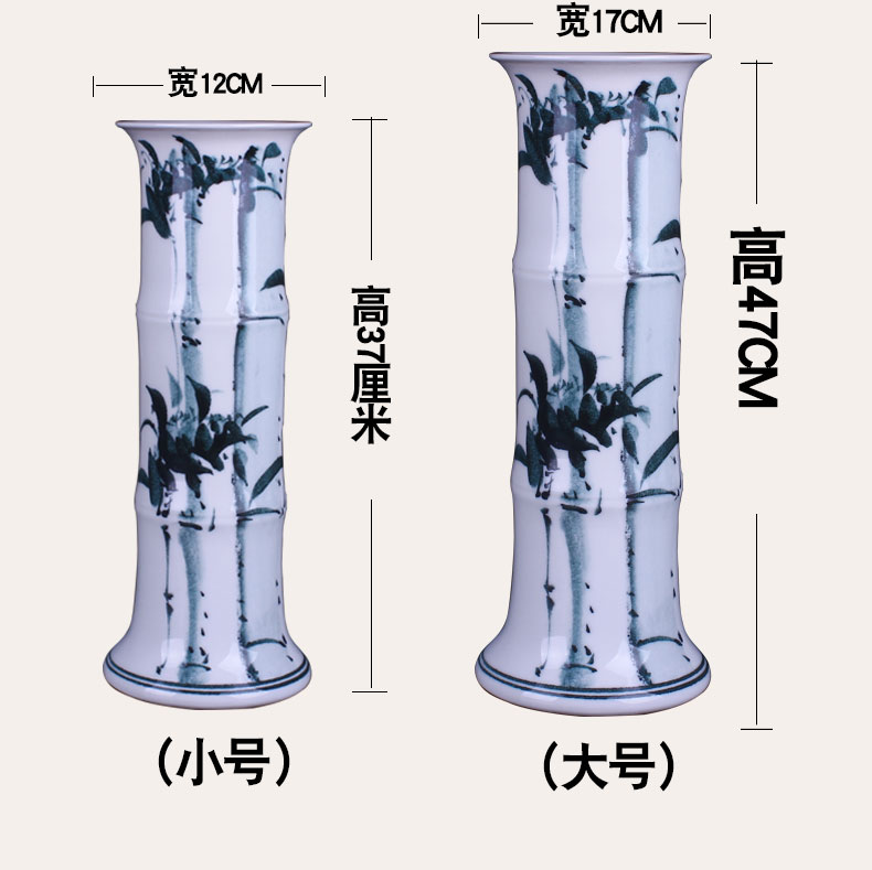 Jingdezhen ceramic lucky bamboo vase large landing hydroponic flower arrangement of I and contracted sitting room adornment porcelain furnishing articles