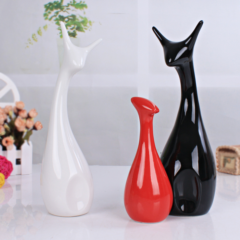 I and contracted crafts home decoration creative ceramics living room TV cabinet wine ark, adornment is placed three deer