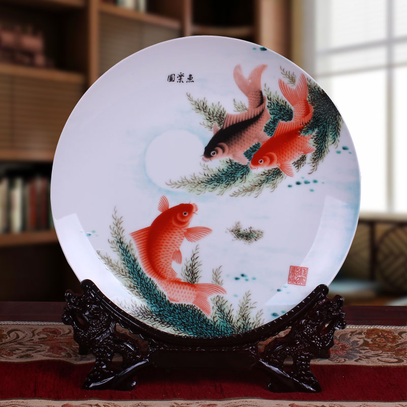 Jingdezhen ceramics well - off hang dish decorated sat dish sitting room of I and contracted style home furnishing articles