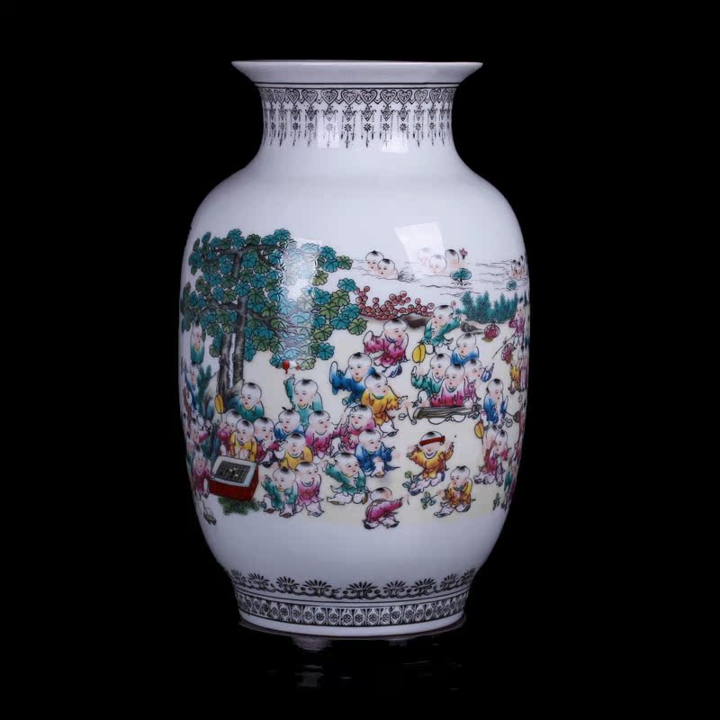 Jingdezhen ceramic vases, antique porcelain Chinese style home furnishing articles handicraft figure flower implement the ancient philosophers sitting room adornment