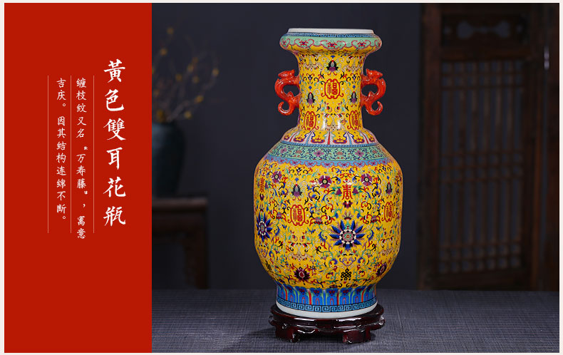 Jingdezhen ceramic big vase furnishing articles modern new Chinese style porch sitting room ground flower arranging large vase decoration