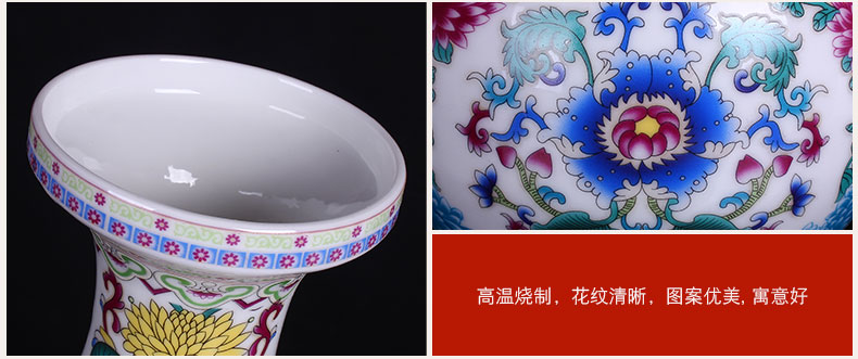 Jingdezhen ceramics enamel see colour blue and white porcelain luminous powder enamel floret bottle home furnishing articles sitting room decoration gifts