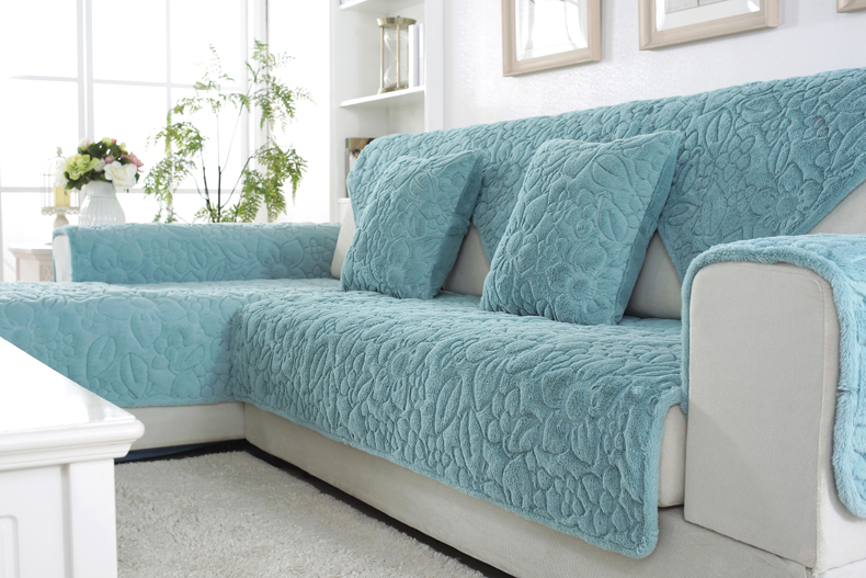 Tùy chỉnh sofa đệm đơn giản hiện đại mùa đông dày sang trọng chống trượt vải đầy đủ phòng khách sofa đệm bao gồm khăn - Ghế đệm / đệm Sofa nệm mút d40