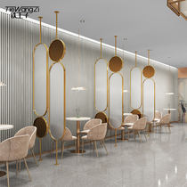 Changhong glass screen partition wall rotatable office living room entrance Wrought iron Stainless steel Nordic light luxury decoration
