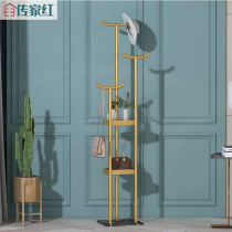 Light luxury Wrought iron coat rack Floor clothes rack Bedroom household storage small storage hanger Modern hanger