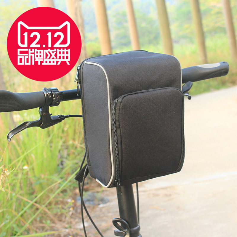 Folding bicycle front bag driving electric vehicle battery pack extra large hanging bag large capacity front charter handle bag