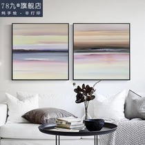 Li Dexing x original painting Modern living room duo combination oil painting Hand-painted abstract oil painting handmade landscape painting custom