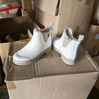 Low-top short-cut autumn and winter plus velvet warm black chelsea