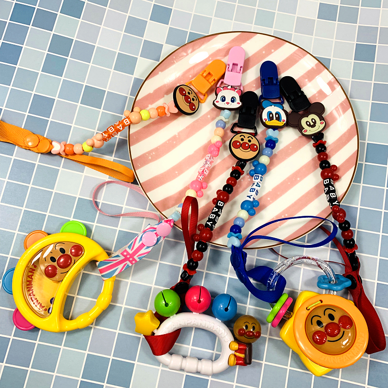 Cartoon baby pacifier anti-drop chain clip pacifier tooth fixer chain Anti-drop belt Toy anti-drop rope Lanyard