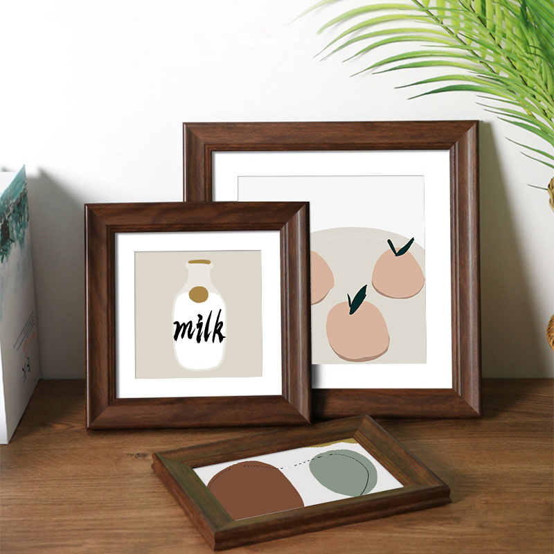 American square picture frame wall hanging table calligraphy and painting Chinese painting diamond painting photo frame mounting frame custom any size