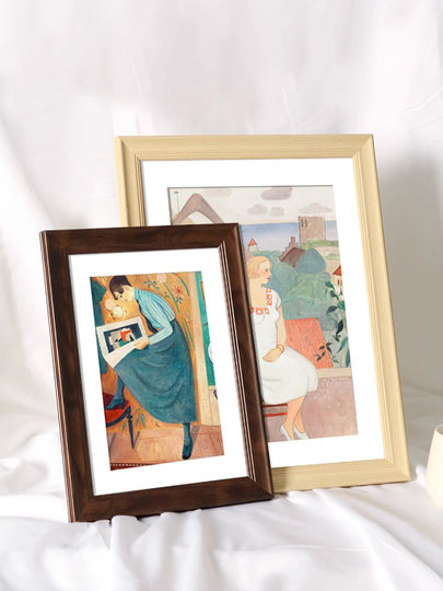 Wooden photo frame wall-mounted a3A4 paper picture frame 4k eight 8K open frame children's sketch oil painting mounting 12 inches 16 frames