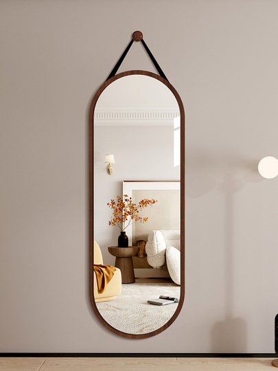 Retro Full-Length Dressing Mirror, Wall-Mounted, for Girls' Bedroom, Wall-Hanging, Home Use, Behind the Door, High-End Irregular-Shaped Mirror