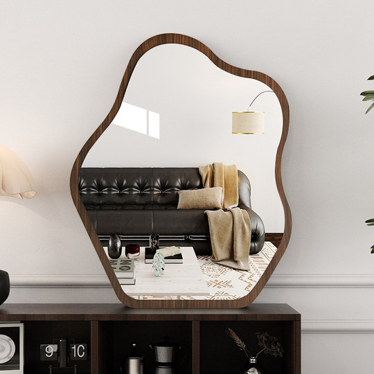 Vintage-Style Makeup Mirror, Dressing Table Mirror, Bedroom Home-Use Cloud-Shaped Decorative Mirror, Wall-Mounted or Tabletop Vanity Mirror