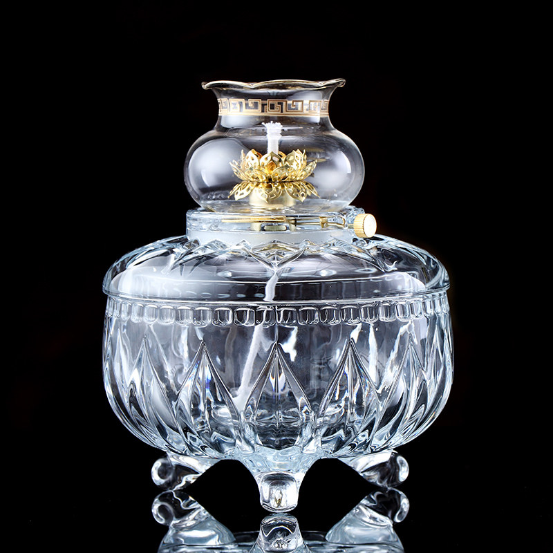Xi Manti Crystal Ghee for the lamp Buddha Hall for the Buddha Changming lamp windproof cover for the dimming and the oil lamp Home Oil lamp for the Buddha