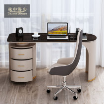 Light luxury rock board desk Simple modern study paint computer writing desk Minimalist net red table chair combination Home