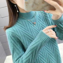 Winter Clothing 2022 New Sweater Women Loose Wear Lady Half High Collar Knit Undershirt Foreign Air Hitch Thickened