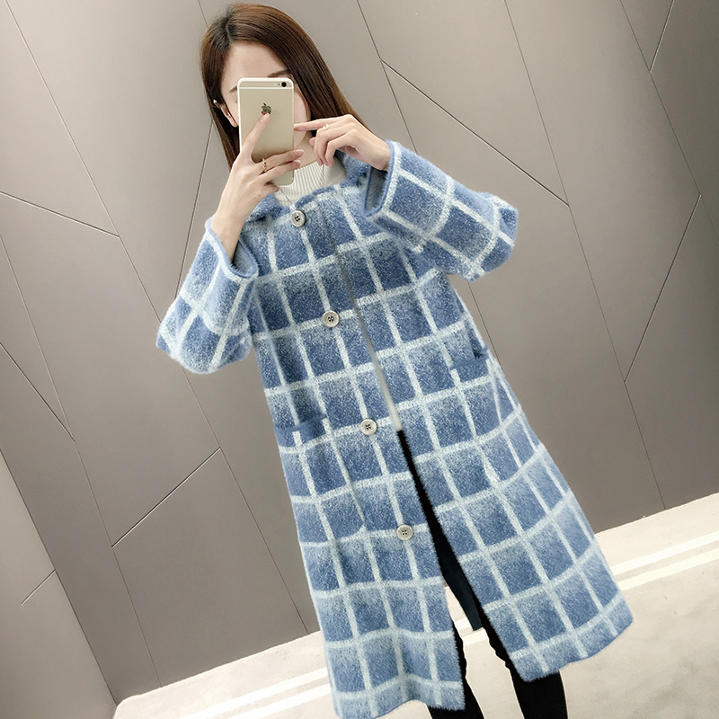 Anti-mùa qingcang phụ nữ áo len siêu lửa dày 2020 mới nước giả nhung knitsweater sâu đến đầu gối lỏng lẻo mã quần áo của phụ nữ