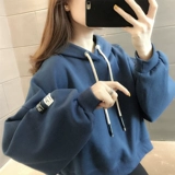 Белая осенняя короткая толстовка с капюшоном, тонкая весенняя куртка, оверсайз