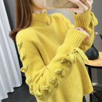 Base shirt female autumn winter chenille thick sweater female foreign style wear 2021 New Korean loose long sleeve