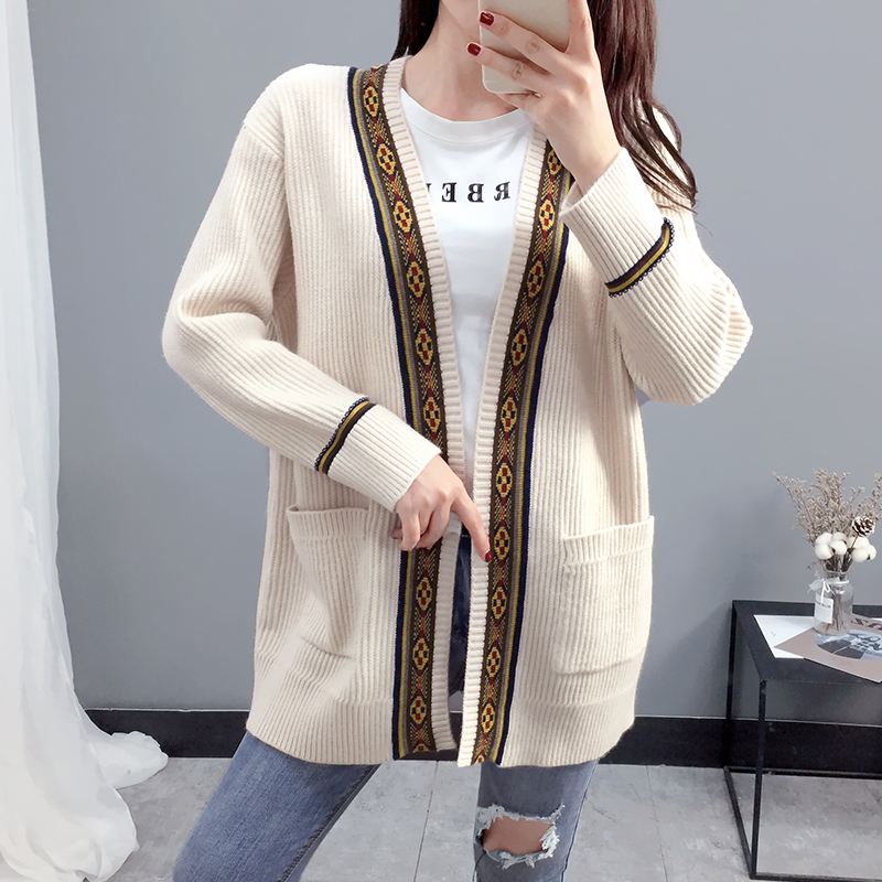 Anti-mùa qingcang phụ nữ áo len siêu lửa dày 2020 mới nước giả nhung knitsweater sâu đến đầu gối lỏng lẻo mã quần áo của phụ nữ