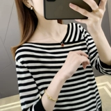 Шелковый трикотажный весенний летний свитер, приятная телу осенняя футболка, 2025 года