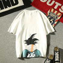 Saiyan autumn American Tide mens print short sleeve T-shirt Japanese casual loose youth top