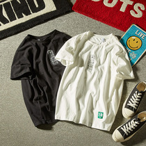 Cat Totem Summer Japanese Xiaoqing trendy mens printed short sleeve T-shirt Korean casual couple shirt