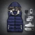 Mùa thu và mùa đông nam xuống cotton vest vest đôi dày lên thanh niên nam nữ hoang dã bánh mì áo khoác phiên bản Hàn Quốc áo khoác nam Áo khoác đôi