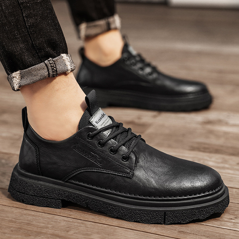 Men's Leather Shoes, Autumn and Winter 2025 New Style, Men's Genuine Leather British Style Casual Business Formal Low-Top Martin Boots