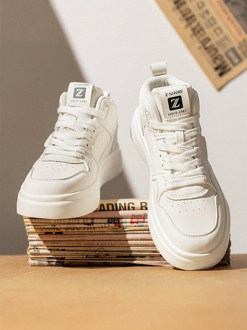 High-Top Men's Shoes, Autumn and Winter 2025 New Korean Style Trendy Versatile Casual Air Force One Height-Increasing White Sneakers