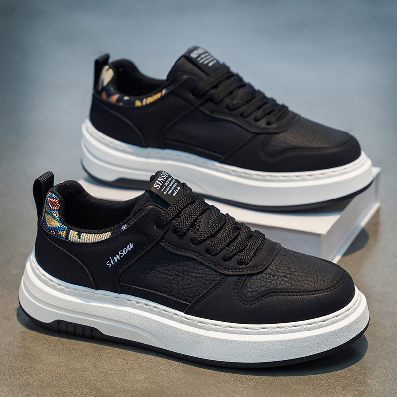 Men's Shoes Winter 2025 New Trendy Brand High-End Feel Youth Soft-Soled Casual Versatile Sports Height-Increasing White Sneakers