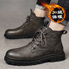 Martin Boots for Men, British Style, 2025 New Model, Winter Fleece-Lined, Warm Cotton Shoes, Non-Slip, Waterproof, Workwear High-Top Leather Shoes