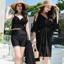 Plus size swimsuit Three-piece split bikini Female conservative belly cover big chest swimsuit Sexy hot spring swimsuit