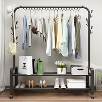 Clothes rack Floor folding indoor single rod drying rack Bedroom hanging rack Household simple cold clothes rack
